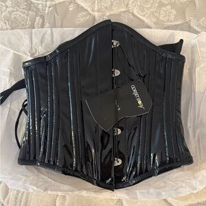 Corset Story NEW Black PVC Waist Training Waspie Underbust 22”